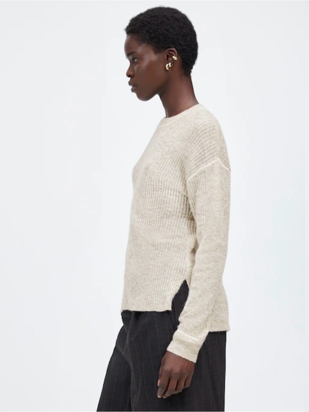 Madewell Ribbed Alpaca-Blend Crewneck Sweater